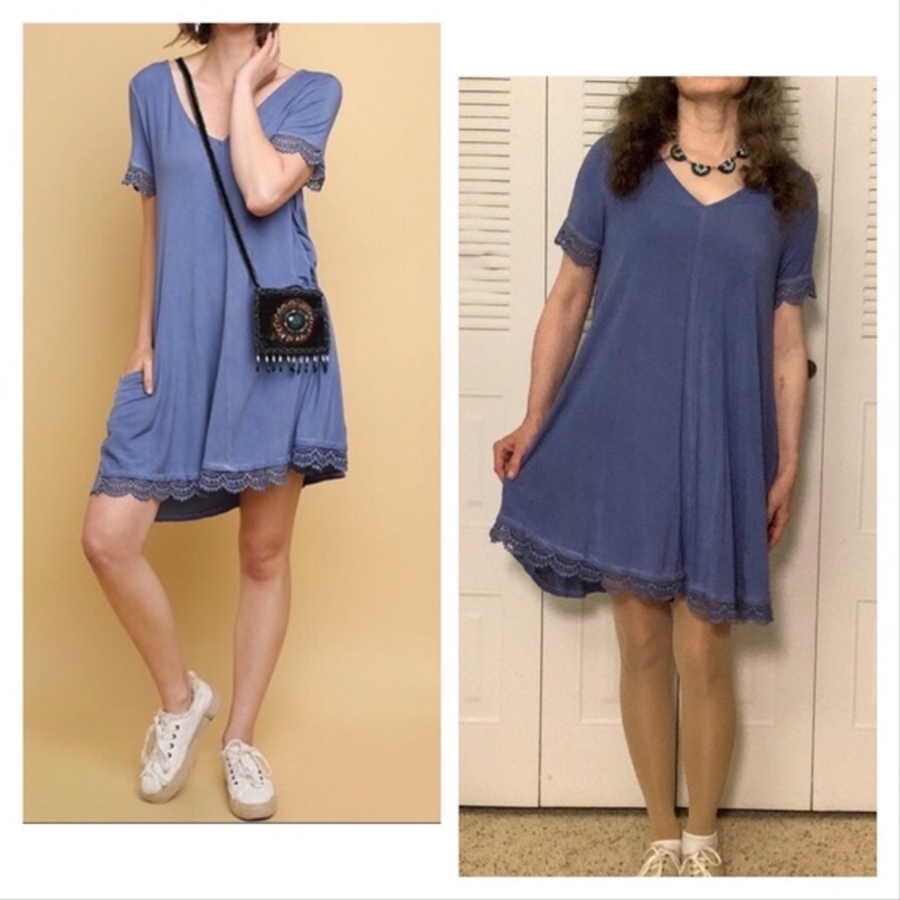 Short sleeved mini dress with pockets